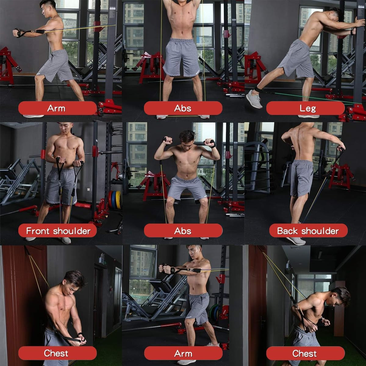 Resistance Bands, Exercise Bands,Resistance Bands for Working Out, Work Out Bands with Handles for Men and Women Fitness, Strength Training Home Gym Equipment