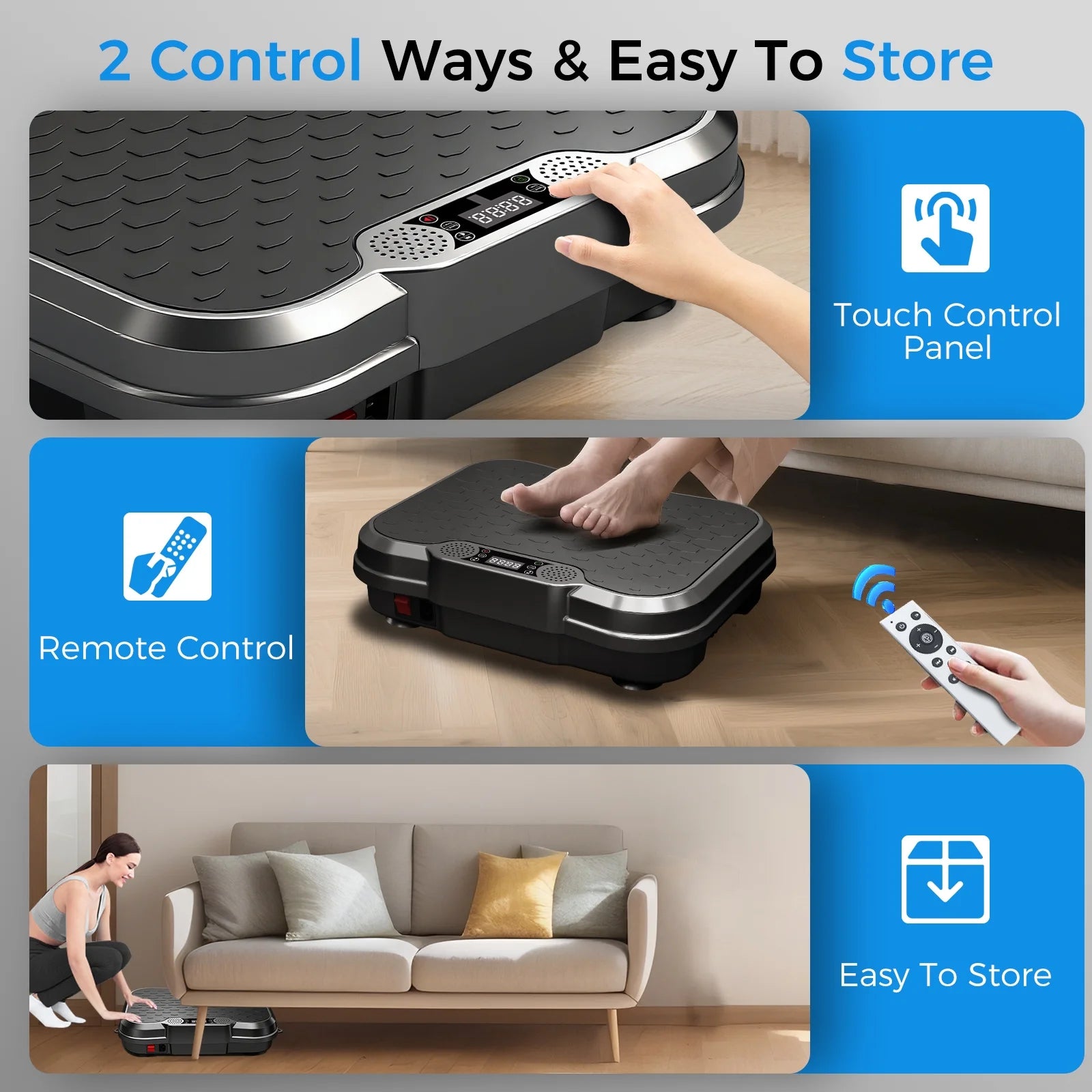 Máquina De Ejercicio Con Placa De Vibración, Máquina De Drenaje Linfático, Plataforma De Vibración Para Entrenamiento Corporal Con Capacidad De 330 Lb, Negro