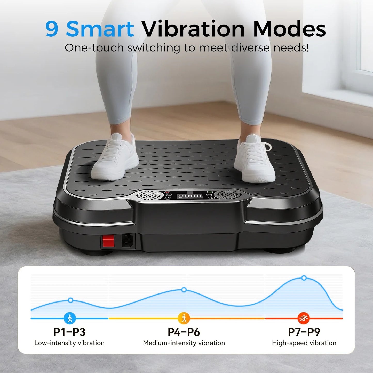 Máquina De Ejercicio Con Placa De Vibración, Máquina De Drenaje Linfático, Plataforma De Vibración Para Entrenamiento Corporal Con Capacidad De 330 Lb, Negro