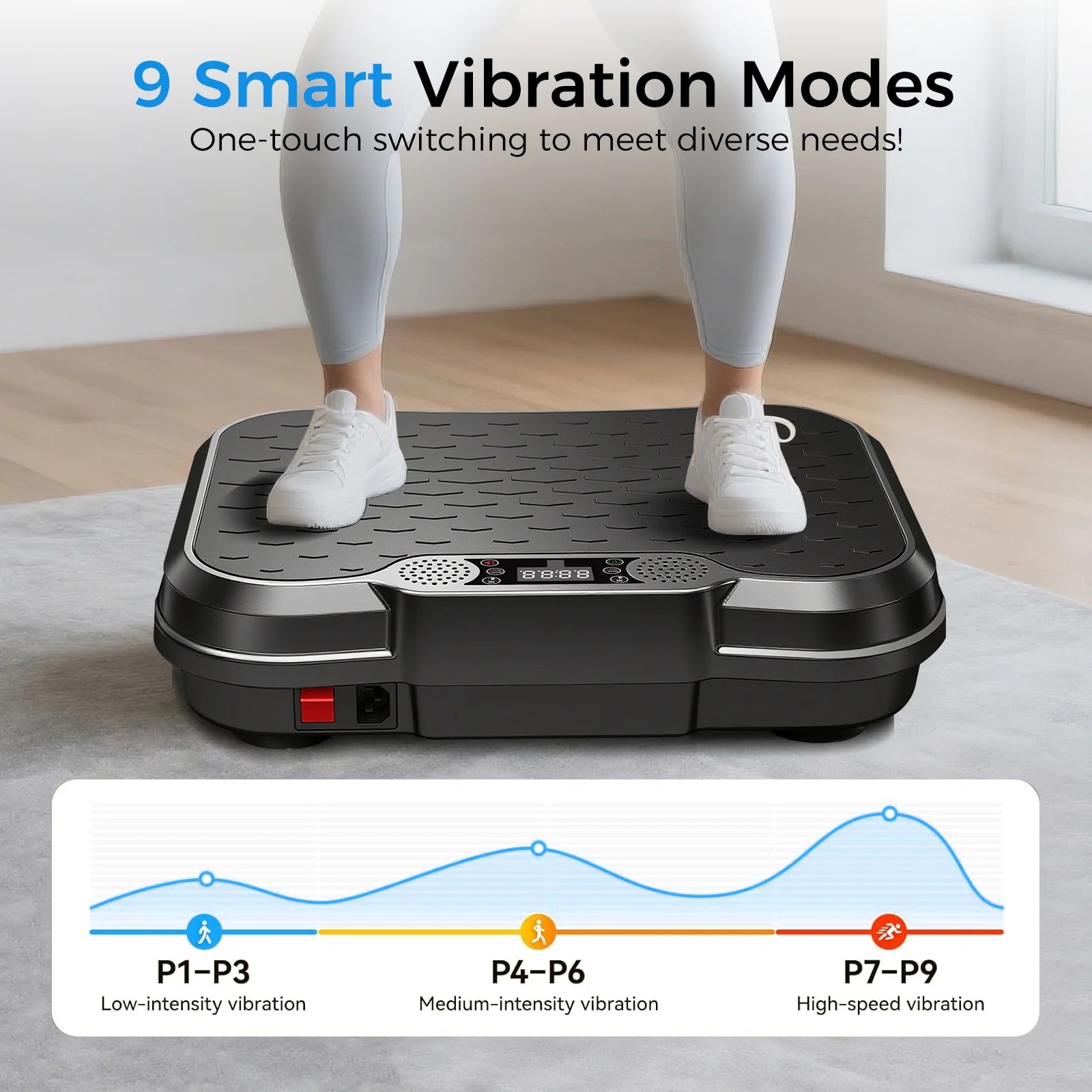 Máquina De Ejercicio Con Placa De Vibración, Máquina De Drenaje Linfático, Plataforma De Vibración Para Entrenamiento Corporal Con Capacidad De 330 Lb, Negro