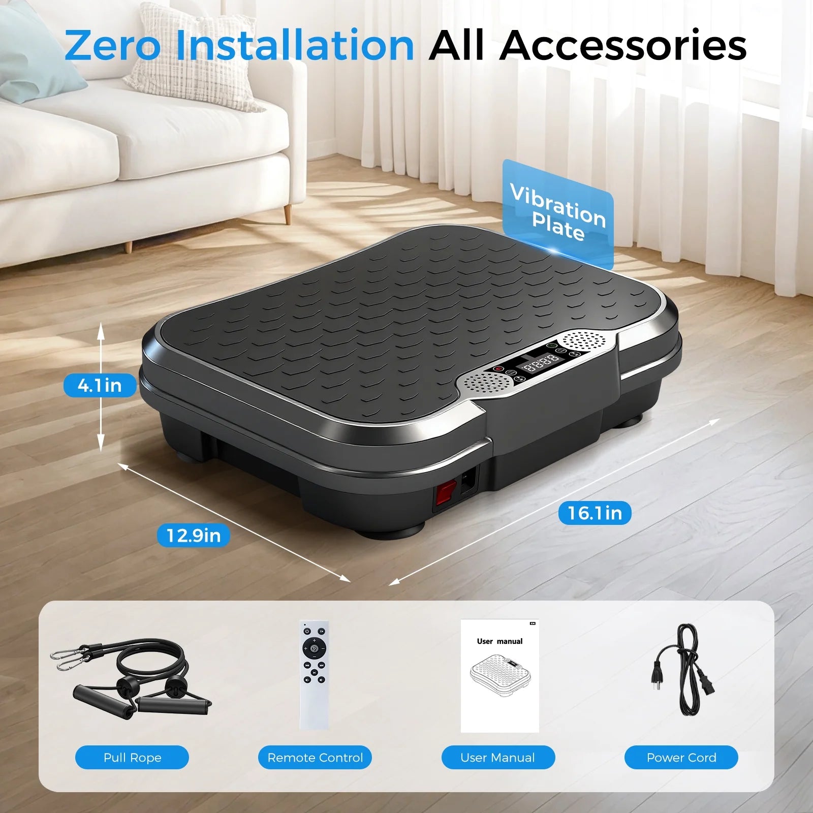 Máquina De Ejercicio Con Placa De Vibración, Máquina De Drenaje Linfático, Plataforma De Vibración Para Entrenamiento Corporal Con Capacidad De 330 Lb, Negro