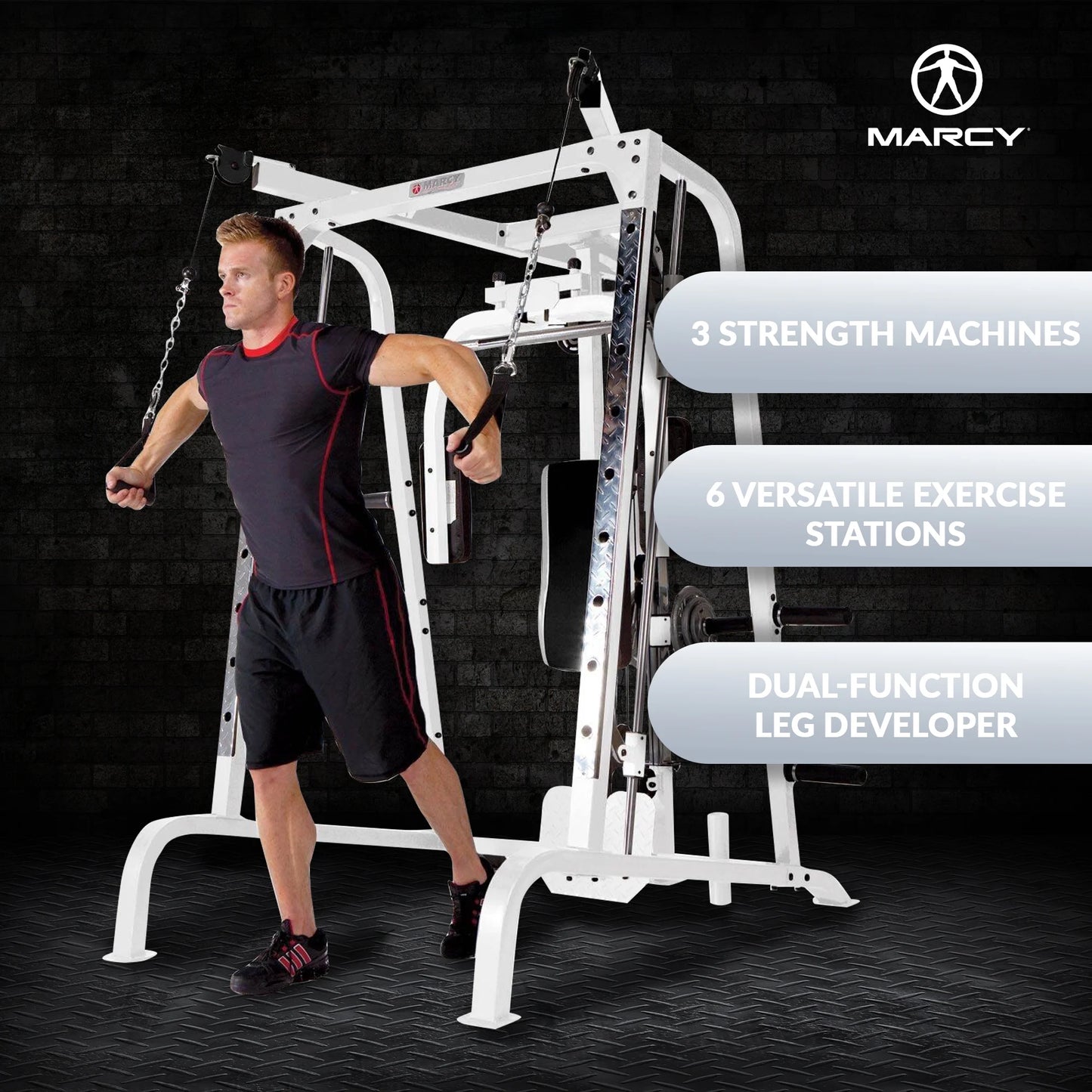 Pro Máquina De Entrenamiento Total Para El Cuerpo Smith Cage, Sistema De Gimnasio, Blanco
