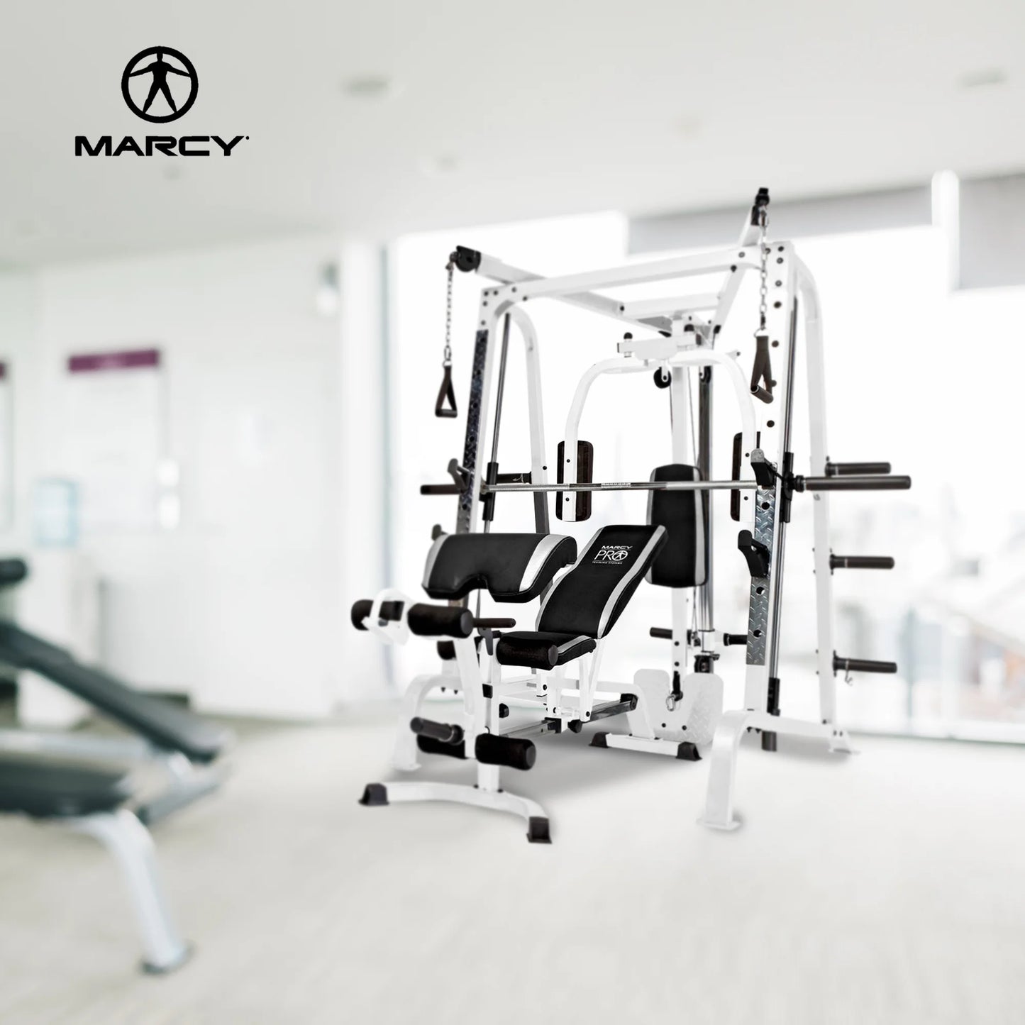 Pro Máquina De Entrenamiento Total Para El Cuerpo Smith Cage, Sistema De Gimnasio, Blanco