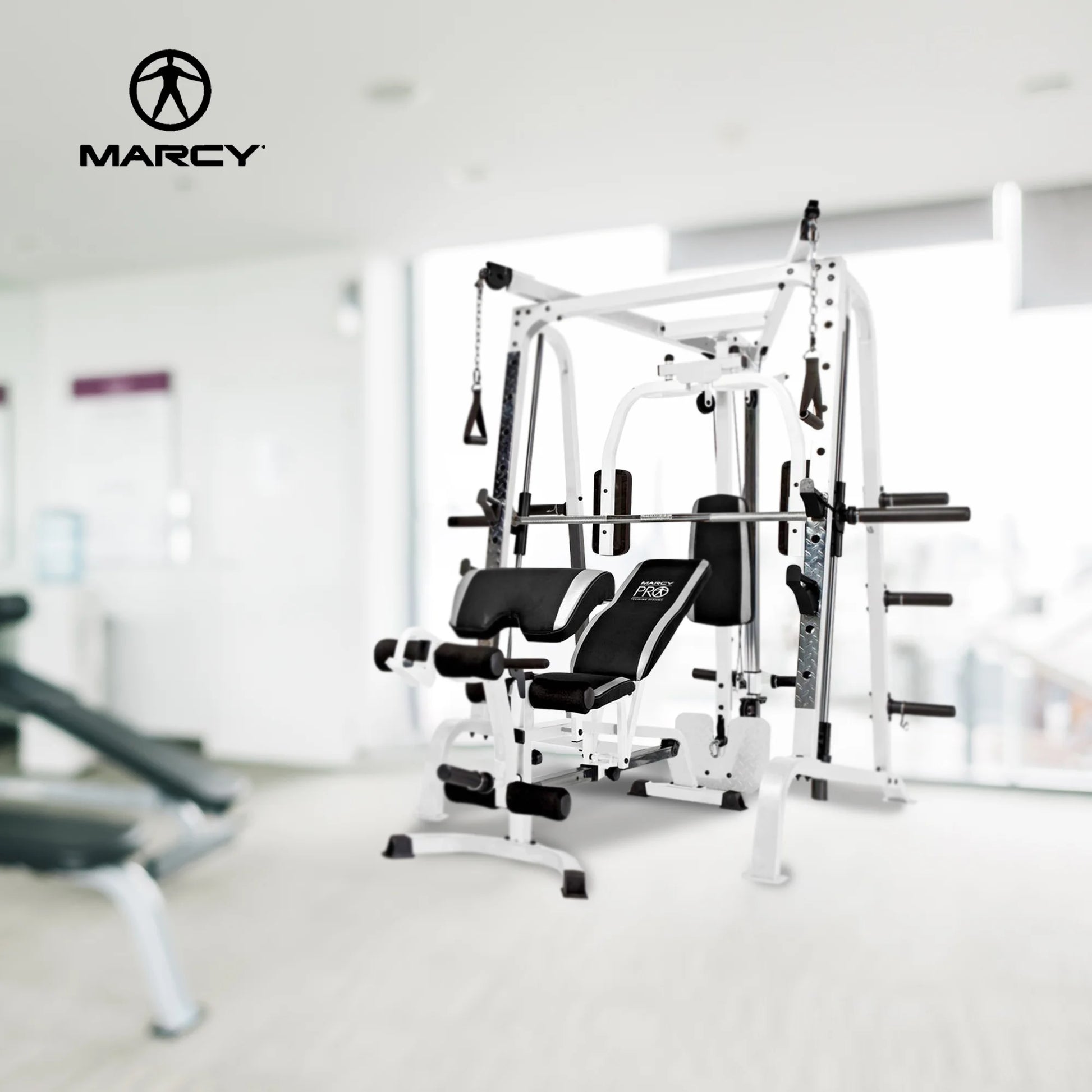 Pro Máquina De Entrenamiento Total Para El Cuerpo Smith Cage, Sistema De Gimnasio, Blanco